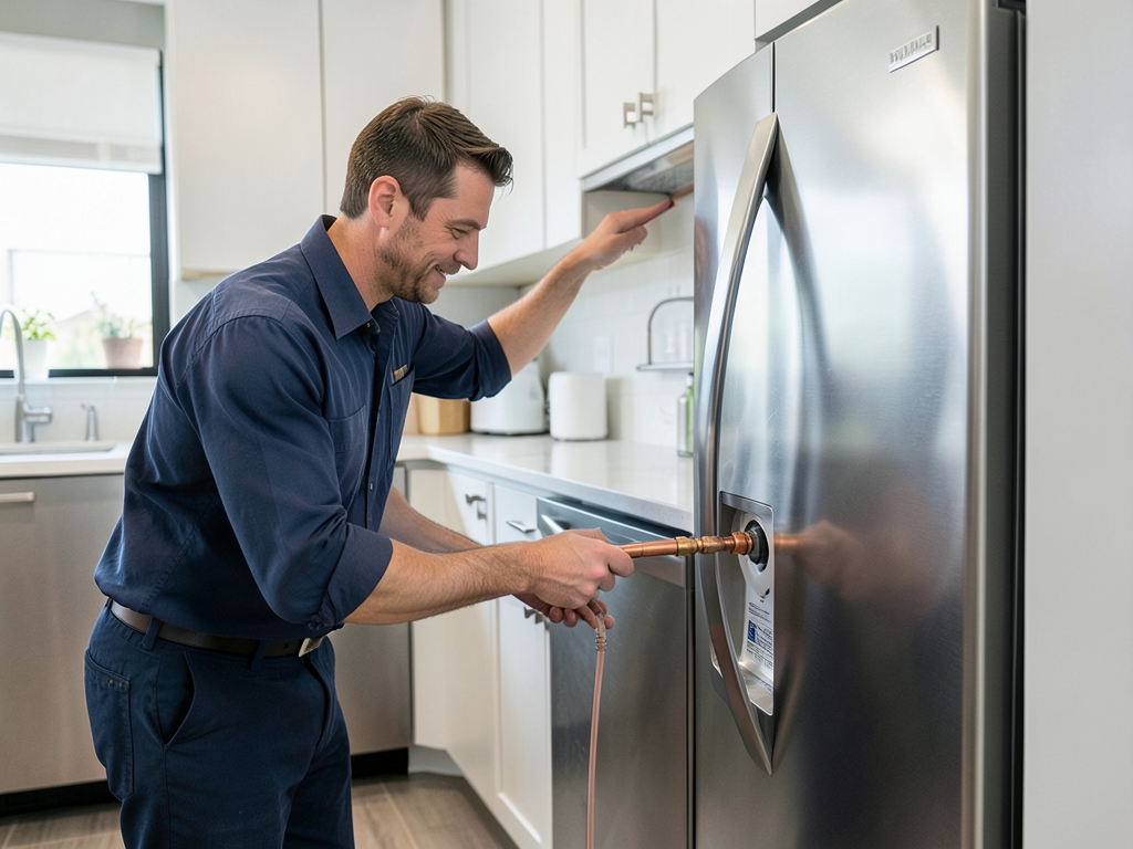 Getting a professional ice maker water line instal